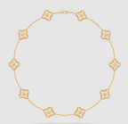 [Timi]CLOVER 10 MOTIFS FULL DIAMOND NECKLACE