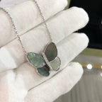 TimiLARGE BUTTERFLY SILVER PENDANT DIAMOND NECKLACE