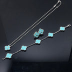 TimiCLOVER 1 DIAMOND BLUE SKY SILVER EARRINGS