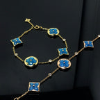 TimiSTAR AND SUN 4 MOTIF BLUE BRACELET