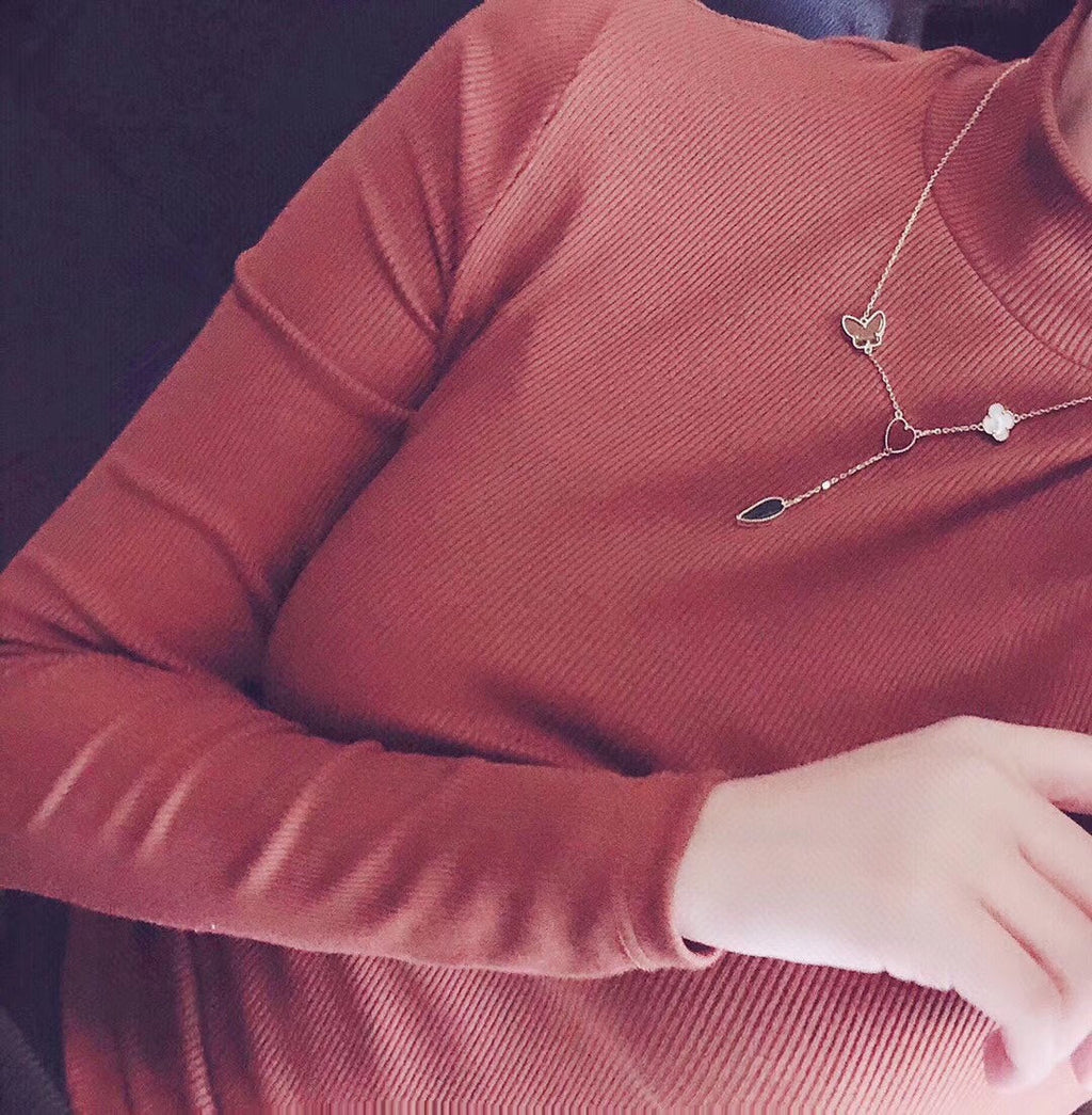 TimiLUCKY SPRING 4 MOTIFS ROSE GOLD NECKLACE
