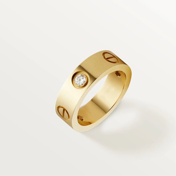 TimiLOVE RING 5.5MM 3 DIAMONDS PINK GOLD